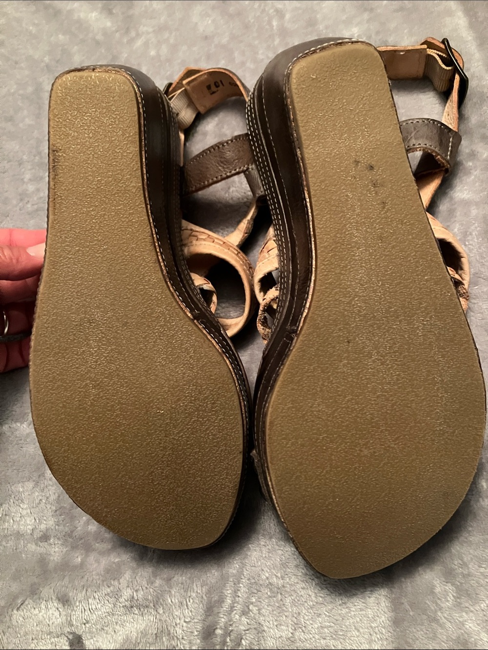 Bed Stu Jaslyn Women's Brown Leather Braided Strap Platform Wedge Sandals Sz 10 - Picture 6 of 8